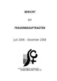 BERICHT der FRAUENBEAUFTRAGTEN Juli 2006 - Dezember 2008