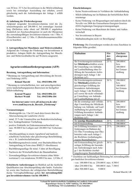 Mitteilungsblatt - Amt für Ernährung, Landwirtschaft und Forsten ...