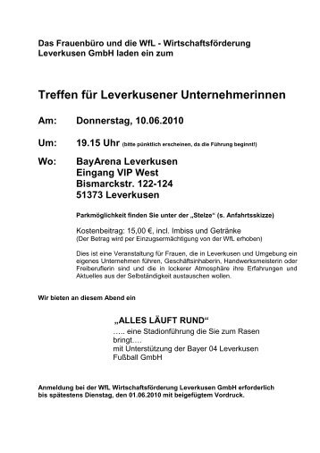 Treffen für Leverkusener Unternehmerinnen - Stadt Leverkusen