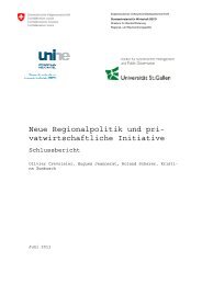 Neue Regionalpolitik und privatwirtschaftliche Initiative - Regiosuisse