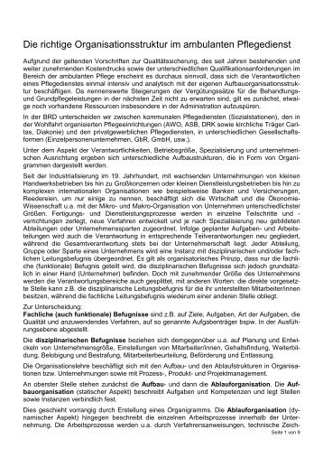 Die richtige Organisationsstruktur im ambulanten Pflegedienst - BAP ...