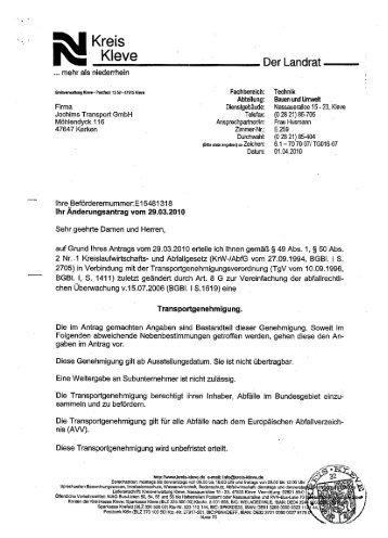 Transportgenehmigung 2013 als PDF-Formular - Jochims-Transporte