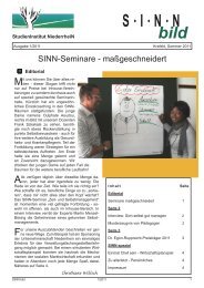 SINNBild-Ausgabe 1-2011 - StudienInstitut NiederrheiN