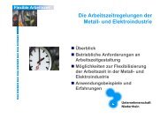 Die Arbeitszeitregelungen der Metall- und Elektroindustrie - BZO