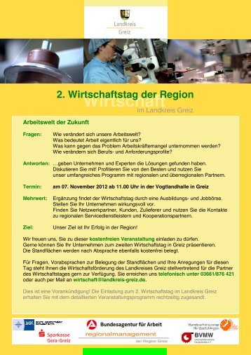 Wirtschaft 2. Wirtschaftstag der Region - Sparkasse Gera-Greiz