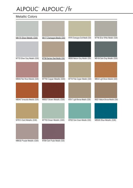 Metallic Blue Color Chart