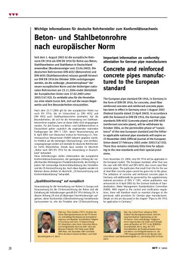 Beton- und Stahlbetonrohre nach europäischer Norm - Bauverlag