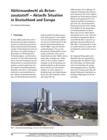 Hüttensandmehl als Beton zusatzstoff - beton informationen