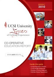 UCSI Co-Operative Report 2009