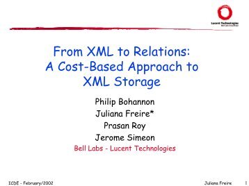 From XML to Relations: A Cost-Based Approach to XML Storage