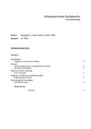 Schweizerisches Sozialarchiv - Archivfindmittel