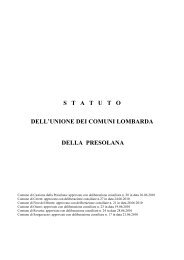 Statuto Unione Comuni della Presolana - Comune di CASTIONE ...