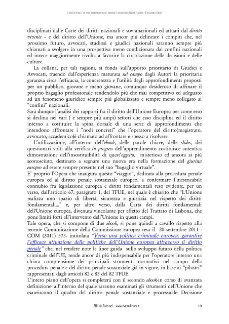 DIRITTO PENALE SOSTANZIALE E PROCESSUALE DELL'UNIONE ...