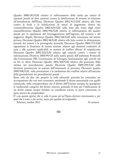 DIRITTO PENALE SOSTANZIALE E PROCESSUALE DELL'UNIONE ...