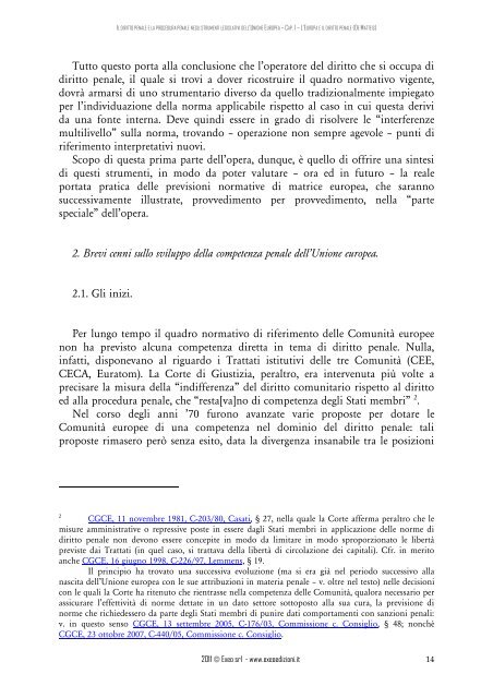 DIRITTO PENALE SOSTANZIALE E PROCESSUALE DELL'UNIONE ...