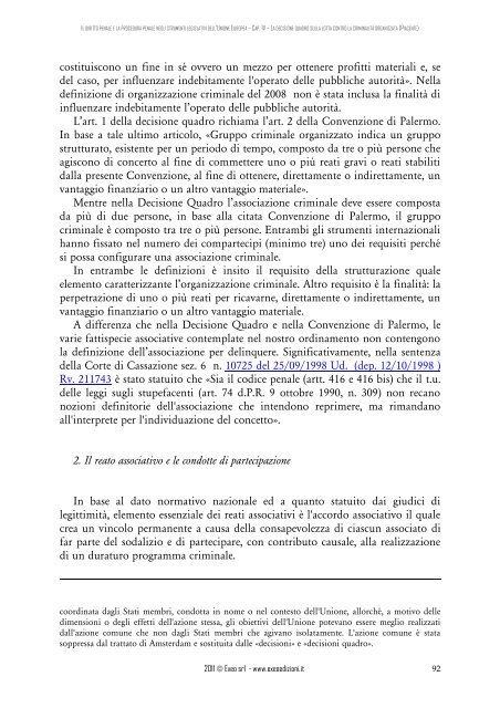 DIRITTO PENALE SOSTANZIALE E PROCESSUALE DELL'UNIONE ...