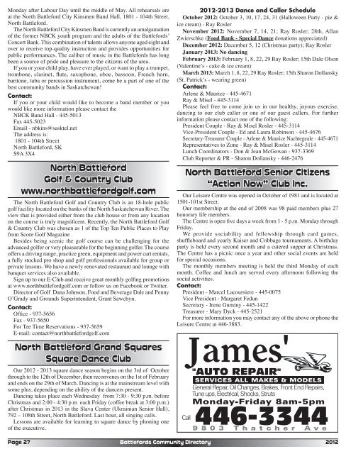 Community Directory - Battlefords News Optimist