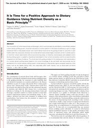 It Is Time for a Positive Approach to Dietary Guidance Using Nutrient ...