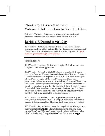 Thinking in C++ 2nd ed Volume 1 Revision 6 - IDT