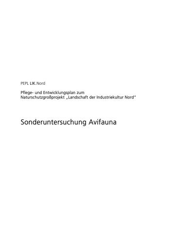 Sonderuntersuchung Avifauna - LIK NORD