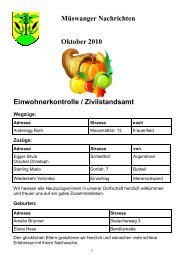 Müswanger Nachrichten Oktober 2010 Einwohnerkontrolle ...