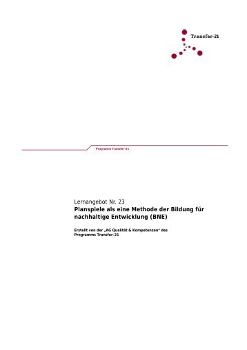 AG Qualitätsstandards - Transfer 21