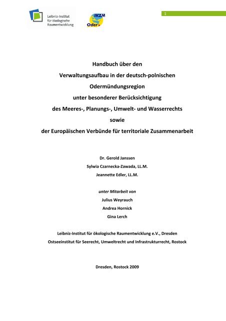 Handbuch über den Verwaltungsaufbau in der deutsch-polnischen ...