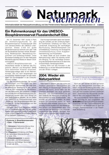 Ausgabe 2003 - Biosphärenreservat Flusslandschaft Elbe ...