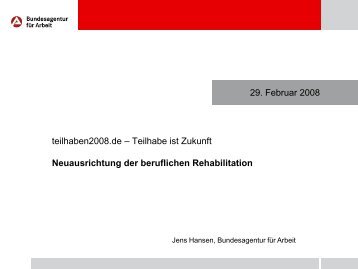 Neuausrichtung der beruflichen Rehabilitation - lernen-foerdern.de