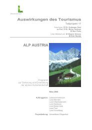 Auswirkungen des Tourismus ALP AUSTRIA - Alpwirtschaft.com