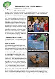 Umweltbüro Nord e.V. – Herbstbrief 2011 - Umweltschulen.de