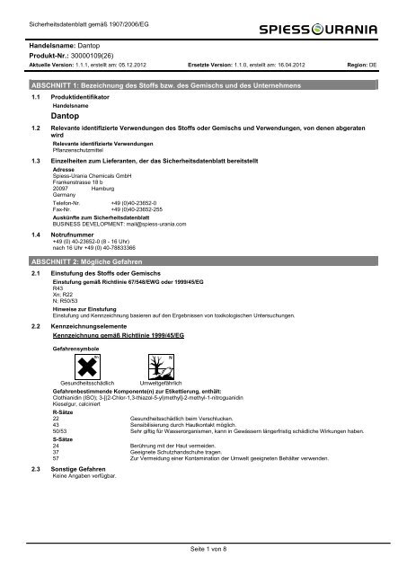 Dantop - Spiess-Urania Chemicals GmbH