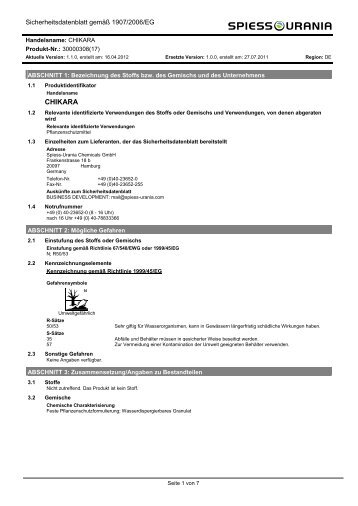 CHIKARA - Spiess-Urania Chemicals GmbH