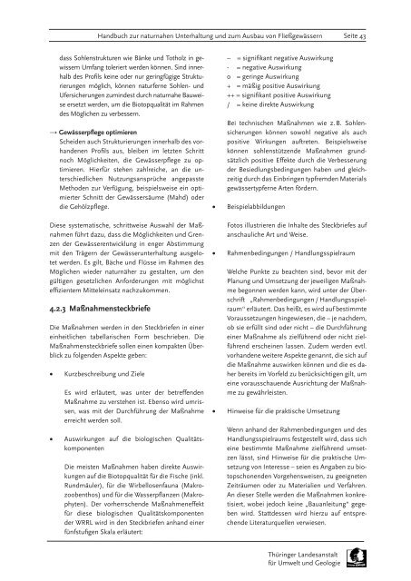 Handbuch zur naturnahen Unterhaltung und zum Ausbau von