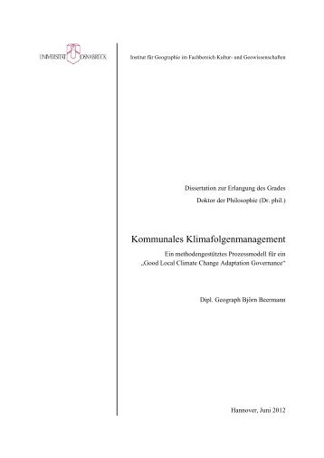 Kommunales Klimafolgenmanagement - repOSitorium - Universität ...