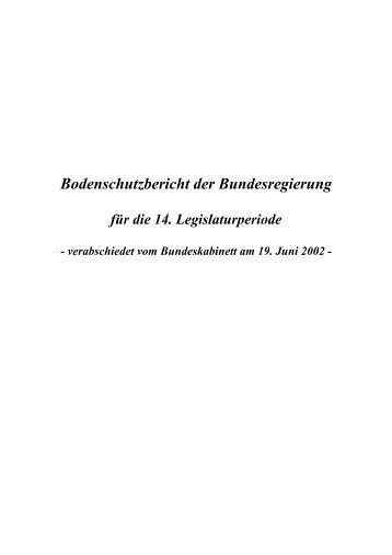 Bodenschutzbericht der Bundesregierung - Umweltschulen.de