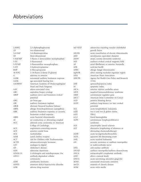 List of abbreviations used in the text
