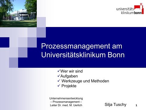 Prozessmanagement am Universitätsklinikum Bonn - dgkpm