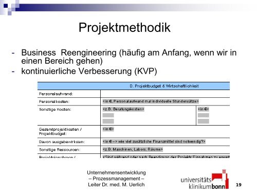 Prozessmanagement am Universitätsklinikum Bonn - dgkpm