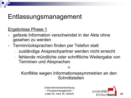 Prozessmanagement am Universitätsklinikum Bonn - dgkpm