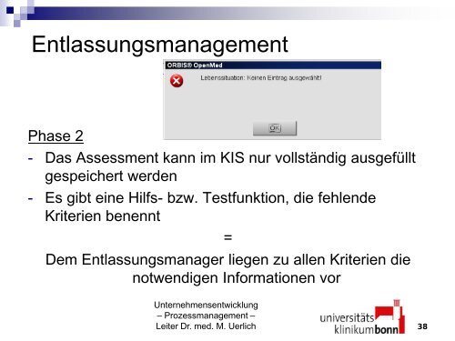 Prozessmanagement am Universitätsklinikum Bonn - dgkpm