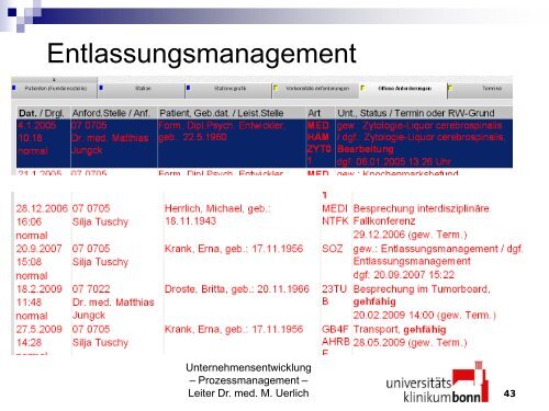 Prozessmanagement am Universitätsklinikum Bonn - dgkpm