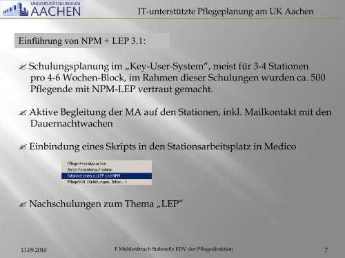 IT-unterstützte Pflegeplanung im Universitätsklinikum Aachen - ZTG