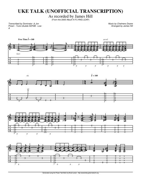 afrikansk orkester Il UKE TALK (UNOFFICIAL TRANSCRIPTION) - Dominator Ukulele Tabs