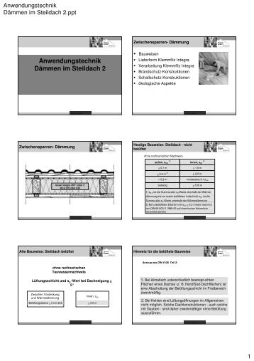 Anwendungstechnik Dämmen im Steildach 2