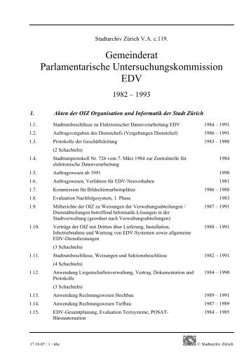 V.A.c.119. Gemeinderat, PUK EDV.pdf - Stadt Zürich