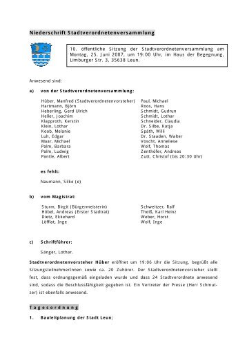 25.06.2007 - Stadt Leun