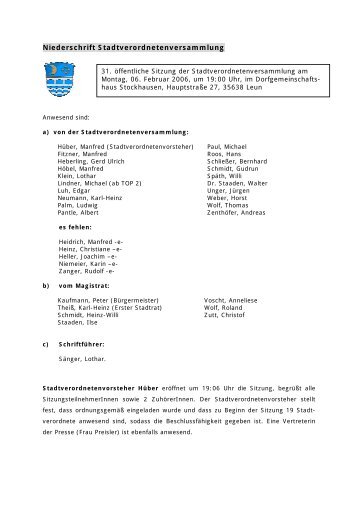 06.02.2006 - Stadt Leun