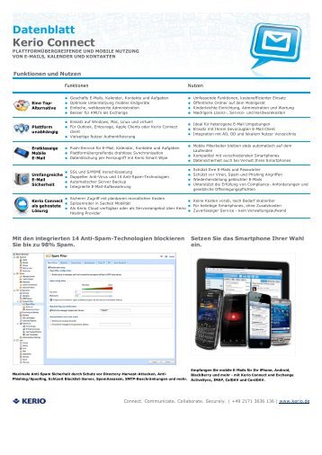 Datenblatt Kerio Connect - Level 16 GmbH