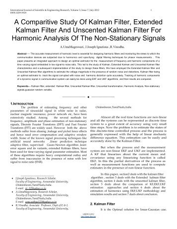 A Comparitive Study Of Kalman Filter, Extended Kalman Filter And ...